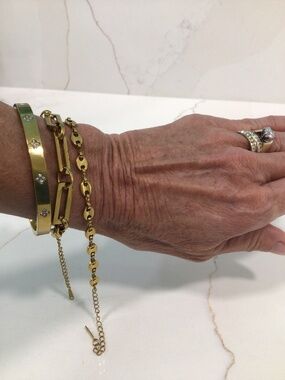Set of 3 all stainless steel bracelets